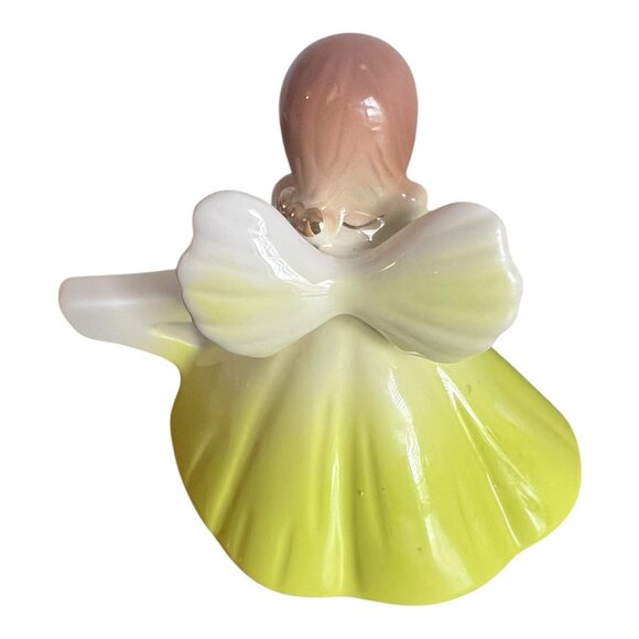 Vintage Joseph Original Ceramic Angel Figurine yellow Gold Glitter 7th Birthday - Picture 4 of 7